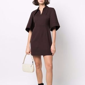 Ganni pointed collar dress